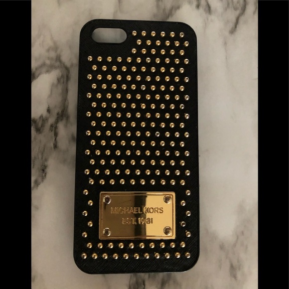 Michael Kors Accessories | Black Gold Studded Iphone 5s Case | Poshmark